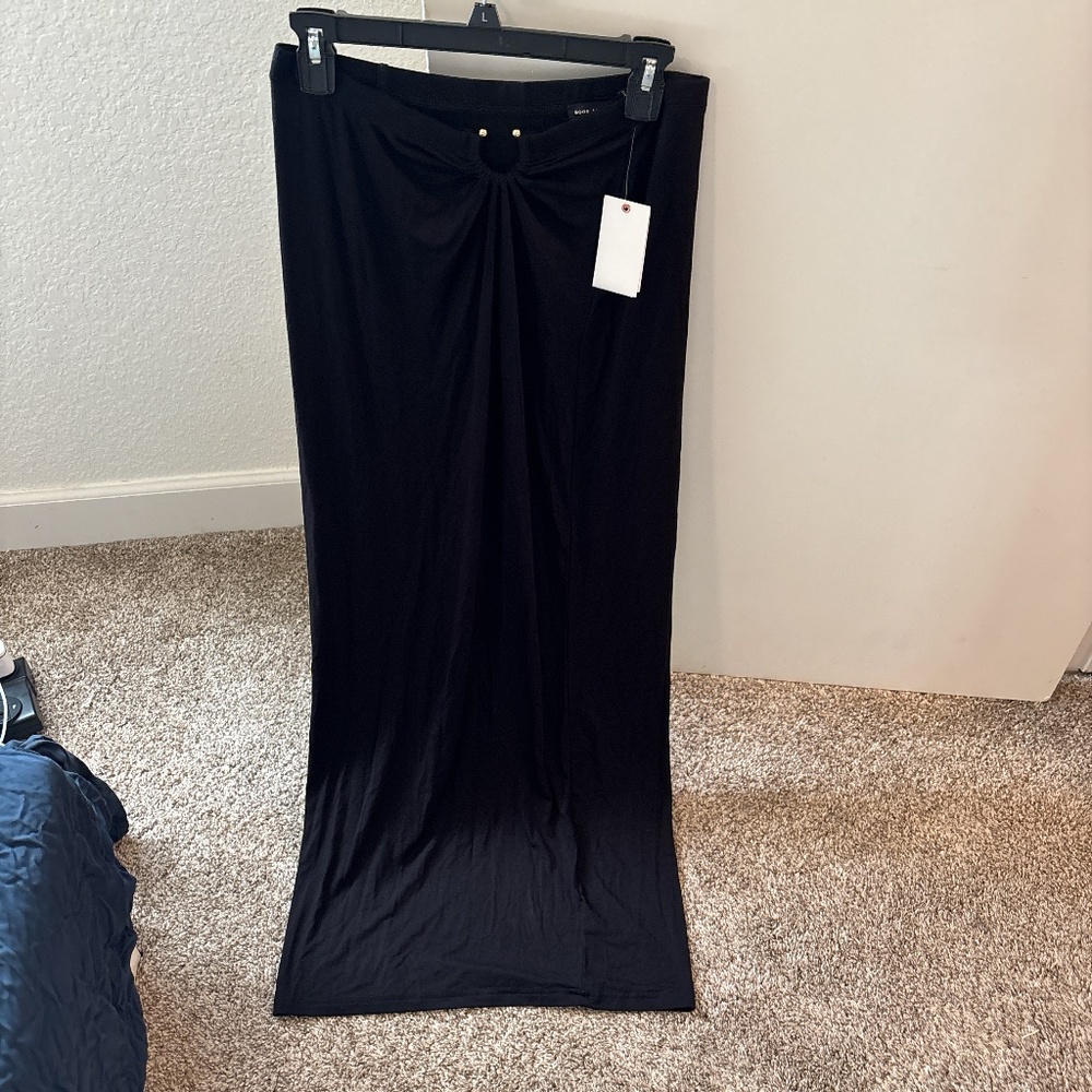 Good American black long maxi skirt new with tags medium